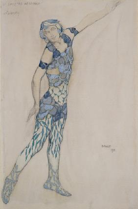Kostümentwurf für Wazlaw Nischinski im Ballett Le Spectre de la Rose 1911