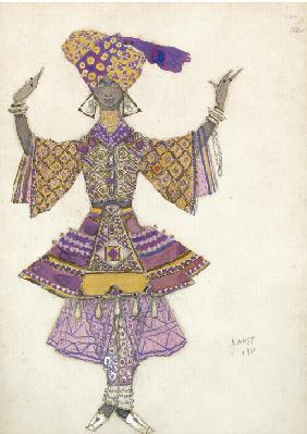 Kostümentwurf zum Ballett "Der blaue Gott" von R. Hahn 1911