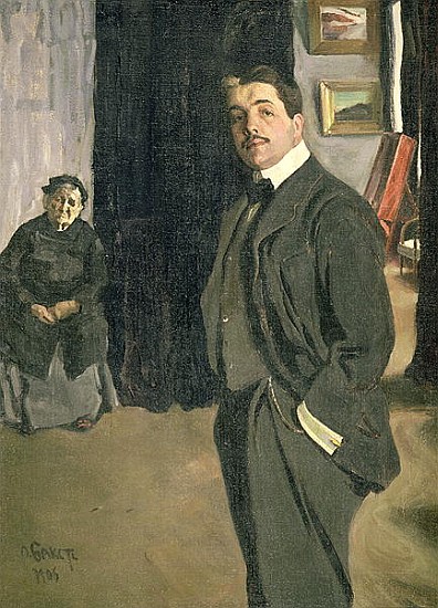 Portrait of Sergei Pavlovich Diaghilev (1872-1929) with his Nurse von Leon Nikolajewitsch Bakst