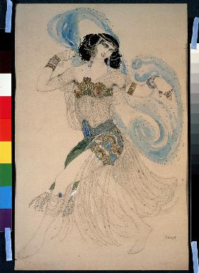 Tanz mit sieben Schleiern. Kostümentwurf zum Theaterstück Salome von O. Wilde 1908