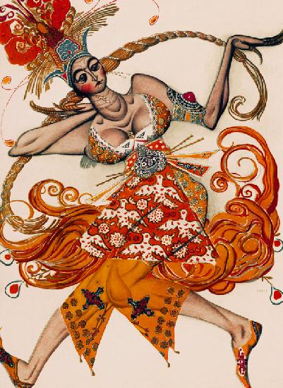 Kostümentwurf zum Ballett Der Feuervogel (L'oiseau de feu) von I. Strawinski 1910
