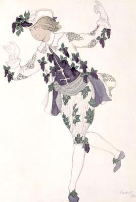 Costume design for the Pageboy of the Fairy Lilac, from Sleeping Beauty, 1921 (colour litho) 1822