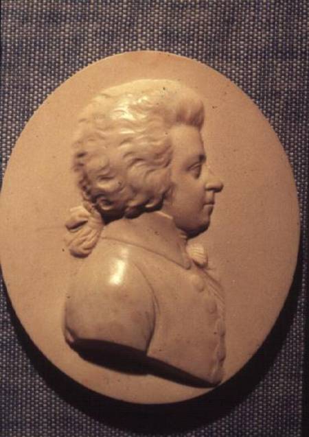 Portrait medallion of Wolfgang Amadeus Mozart (1756-91) von Leonard  Posch