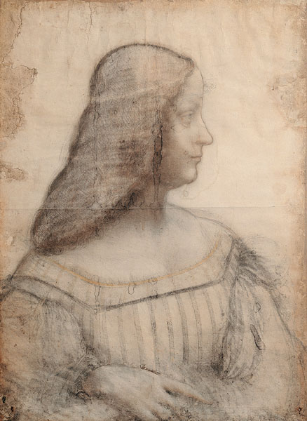 Portrait of Isabella d'Este (1474-1539) (red chalk & pierre noire on paper) von Leonardo da Vinci