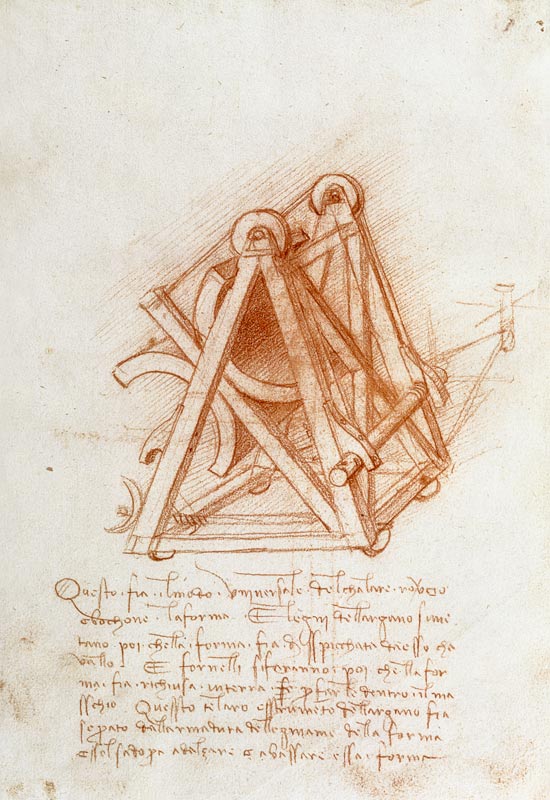 Codex Madrid II/154-V Design (pen & brown ink on paper) von Leonardo da Vinci