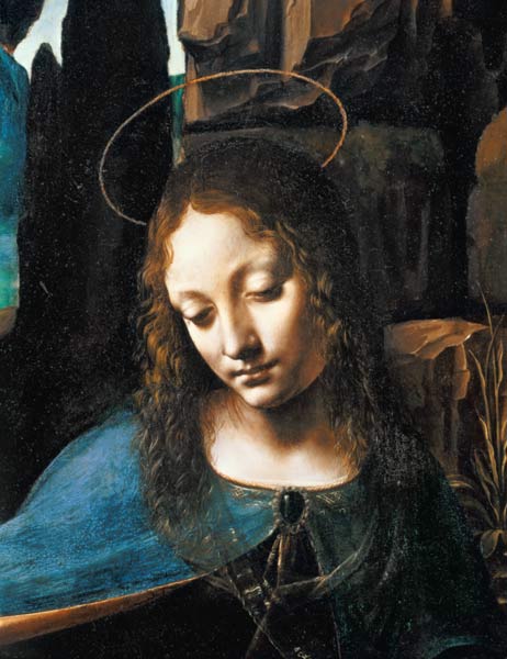 Detail of the Head of the Virgin, from The Virgin of the Rocks (The Virgin with the Infant Saint Joh von Leonardo da Vinci