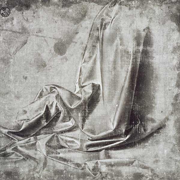 Drapery study for a kneeling figure in Profil Perdu to the right von Leonardo da Vinci