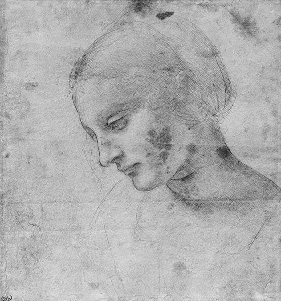 Head of a Young Woman or Head of the Virgin von Leonardo da Vinci