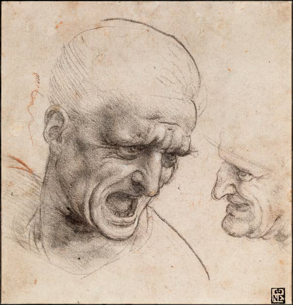 Kopfstudien zur Schlacht von Anghiari von Leonardo da Vinci