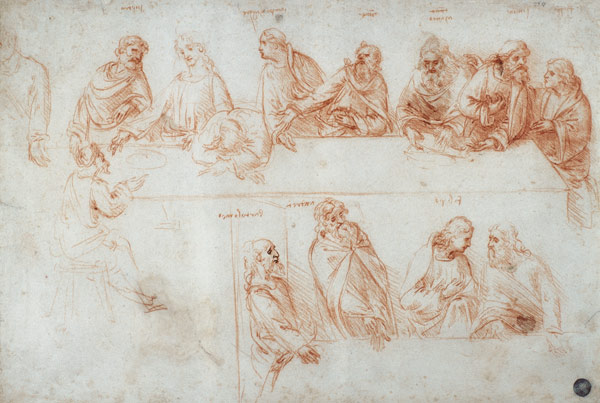 Preparatory drawing for the Last Supper   von Leonardo da Vinci