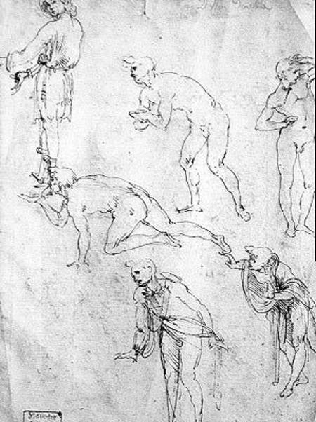 Six Figures, Study for an Epiphany  and von Leonardo da Vinci