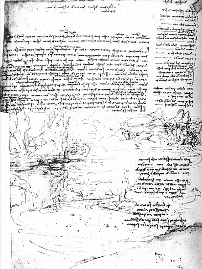 Fol.145v-a, page from Da Vinci''s notebook von Leonardo da Vinci
