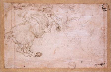 A Horseman in Combat with a Griffin von Leonardo da Vinci