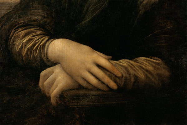 Mona Lisa, detail of her hands von Leonardo da Vinci