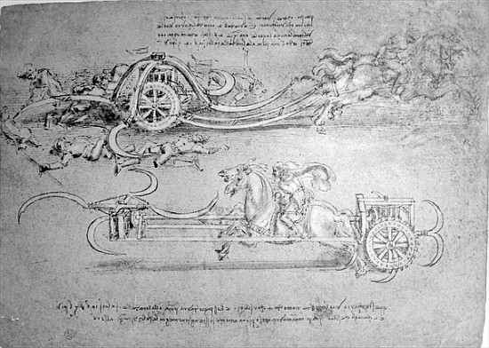 Scythed Chariot, c.1483-85 (pen and ink on paper) von Leonardo da Vinci