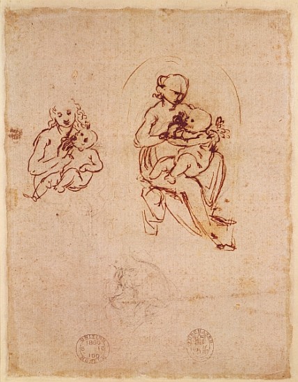 Study for the Virgin and Child, c.1478-1480 (ink and pencil on paper) von Leonardo da Vinci