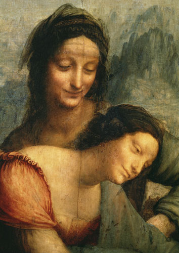 The Virgin and Child with St. Anne, detail of the Virgin and St. Anne von Leonardo da Vinci