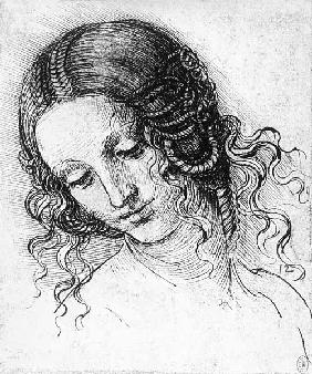 Studienblatt mit weiblichem Kopf (Leda) 1513