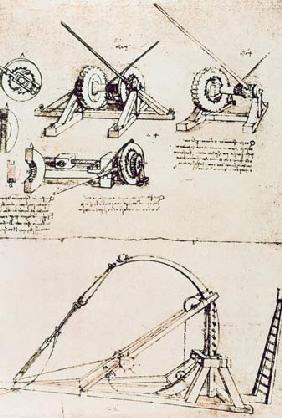 Study for catapults (pen & ink on paper)