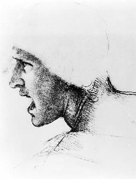 Study for the head of a soldier in ''The Battle of Anghiari'', c.1504-05