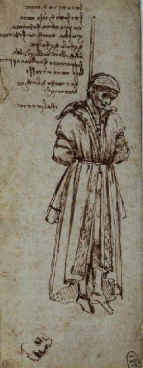 Study of a Hanged Man: Bernardo Baroncelli, assassin of Giuliano de Medici 1479  &