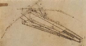 Zeichnung einer Flugmaschine 1485