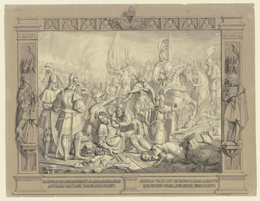 Tod des Kaisers Adolf von Nassau in der Schlacht bei Gellheim im Jahre 1298 von Leonhard Diefenbach