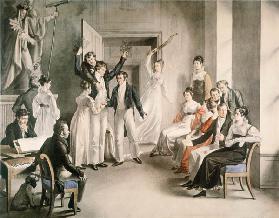 Franz Schubert (1797-1828). Gesellschaftsspiel der Schubertianer in Atzenbrugg 1821