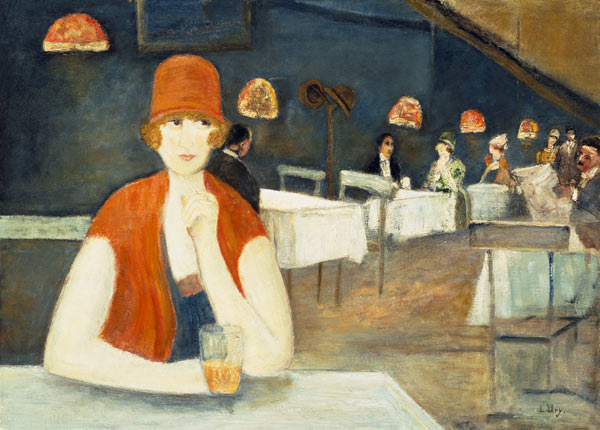 Szene im Café. von Lesser Ury