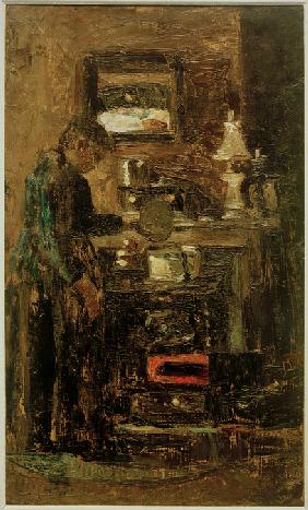 Frau am Küchenherd 1882