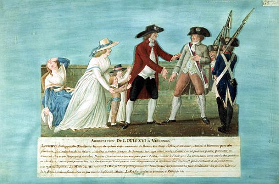 The Arrest of Louis XVI and his family at Varennes, 21 June von Lesueur Brothers