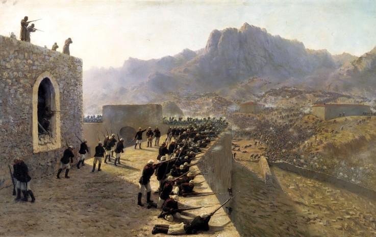 Die Verteidigung der Festung von Beyazit gegen die osmanische Armee am 8. Juni 1877 von Lew Felixowitsch Lagorio