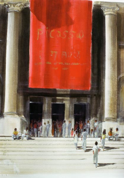 Entrance to the Metropolitan Museum, New York City, 1990 (w/c on paper)  von Lincoln  Seligman