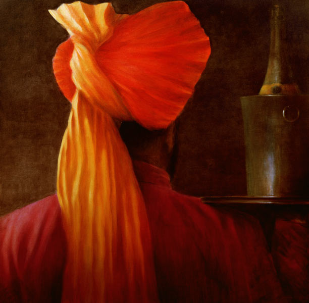 Wine Waiter at the Taj (oil on canvas)  von Lincoln  Seligman