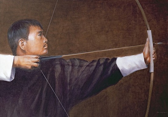 Archer, Bhutan (oil on canvas)  von Lincoln  Seligman