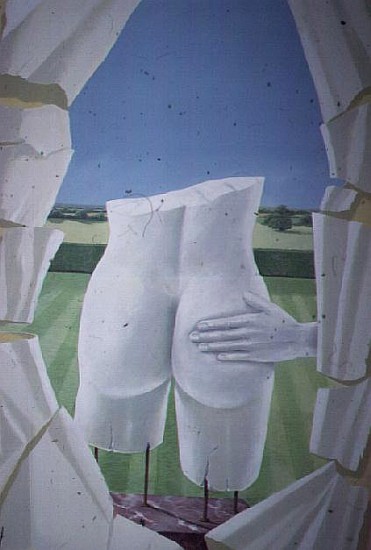 Groping Statues (acrylic on canvas)  von Lincoln  Seligman