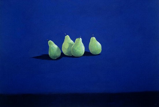 Pears on a Blue Cloth  von Lincoln  Seligman