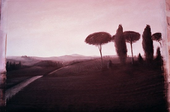Tuscan Landscape, 1992 (acrylic on paper)  von Lincoln  Seligman