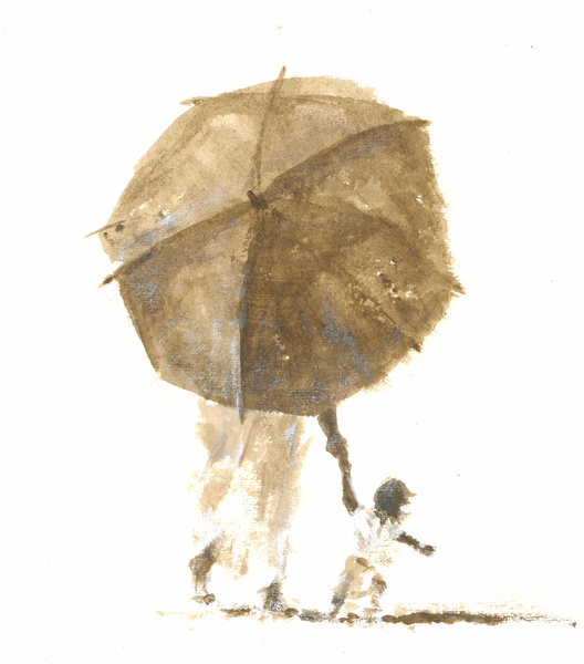 Umbrella & Child 1 von Lincoln  Seligman