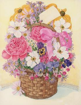 Basket of Flowers, 1995 (w/c on paper) 