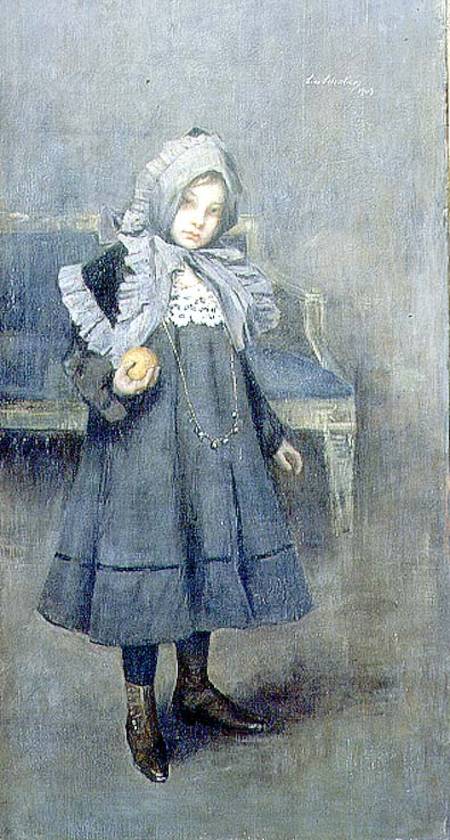 Girl in a Grey Bonnet von Lino Selvatico