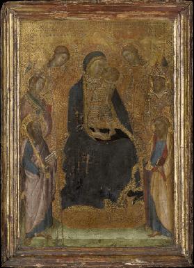 Madonna mit Kind, Engeln und Heiligen
