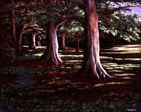 Lovers and Beech Trees, 1987  von Liz  Wright