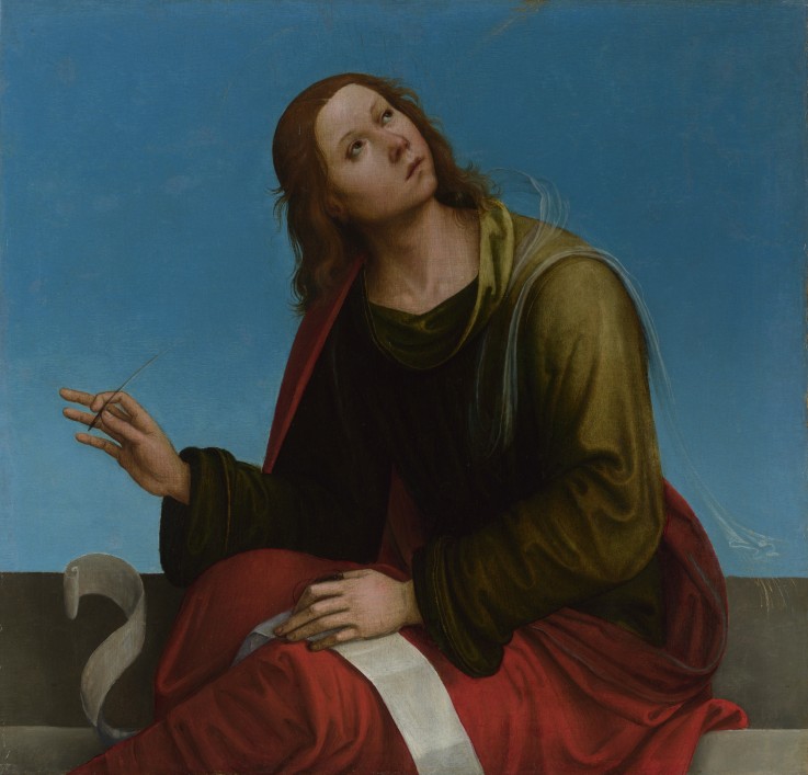 Johannes der Evangelist (Altarbild der Kirche San Pietro in Vincoli) von Lorenzo Costa