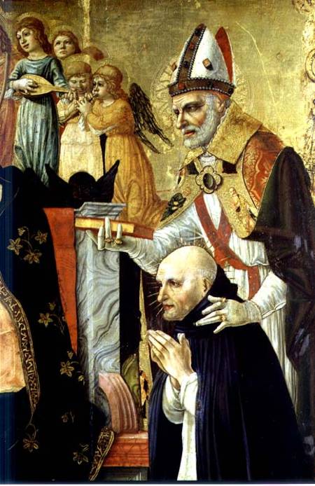 The Marriage of St Catherine of Siena, detail of St. Augustine and Dominican Beatus von Lorenzo d'Alessandro  da Severino II