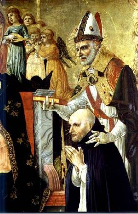 The Marriage of St Catherine of Siena, detail of St. Augustine and Dominican Beatus c.1481-150