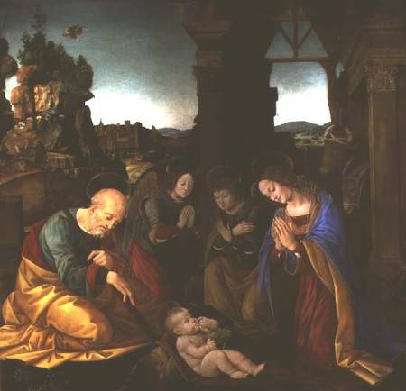 Madonna adoring the Christ Child von Lorenzo di Credi
