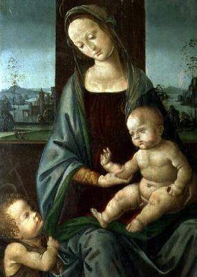 Madonna and Child with the Infant St. John the Baptist von Lorenzo di Credi