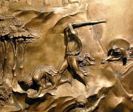The Story of Cain and Abel, detail of the Killing of Abel, original panel from the East Doors of the von Lorenzo Ghiberti