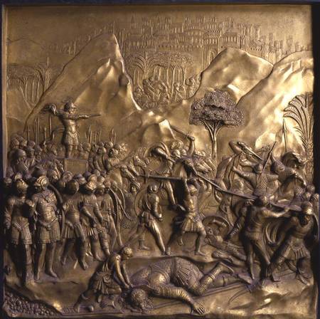 The Story of David and Goliath, one of ten relief panels from the Gates of Paradise (East doors) von Lorenzo Ghiberti